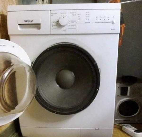 washer or dryer that looks like an audio speaker funny picture