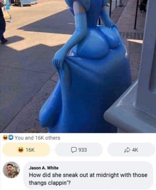 Cinderella butt statue funny picture