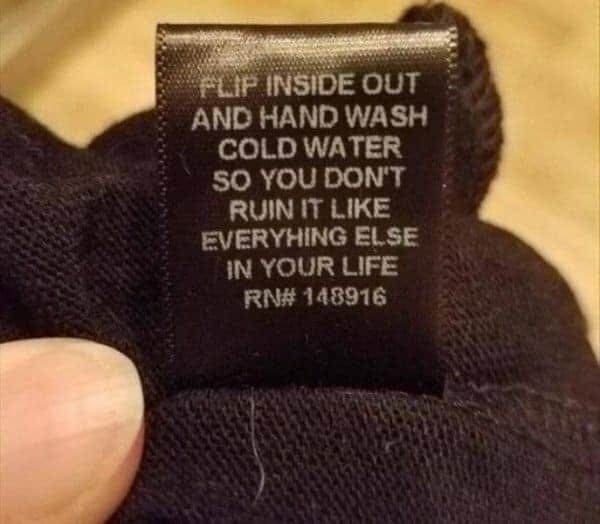 laundry clothing tag funny picture