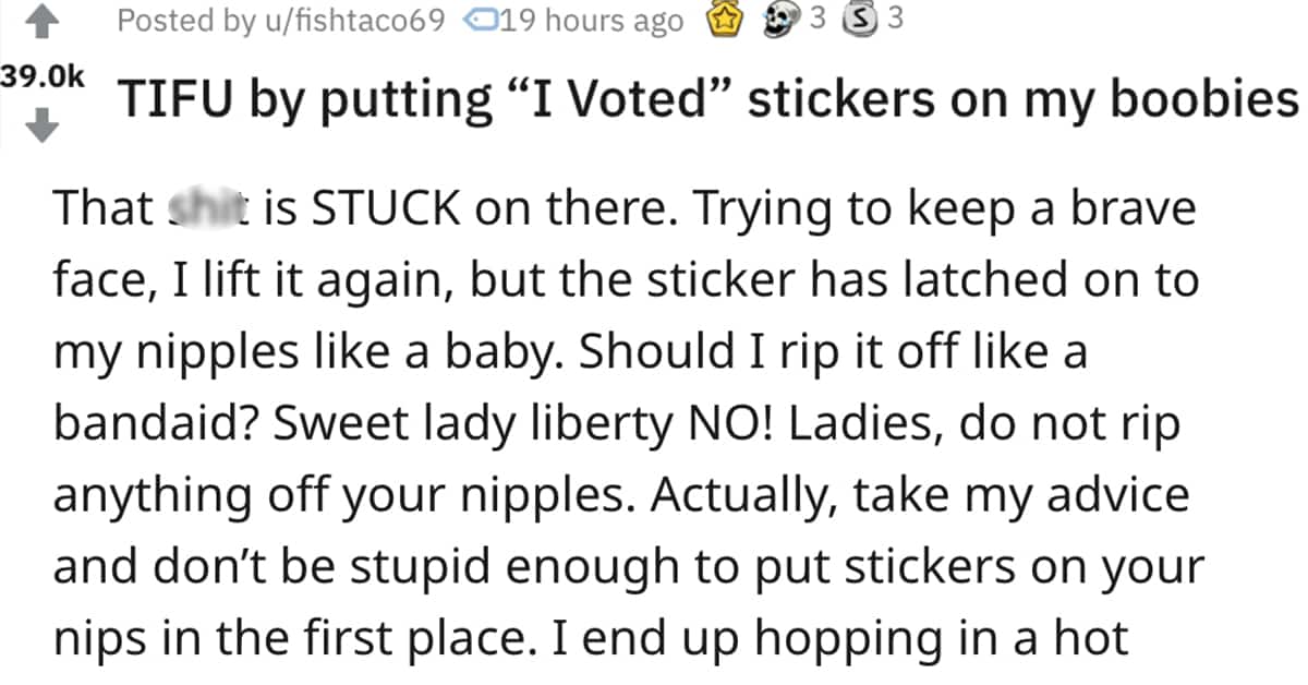 i voted stickers on boobs